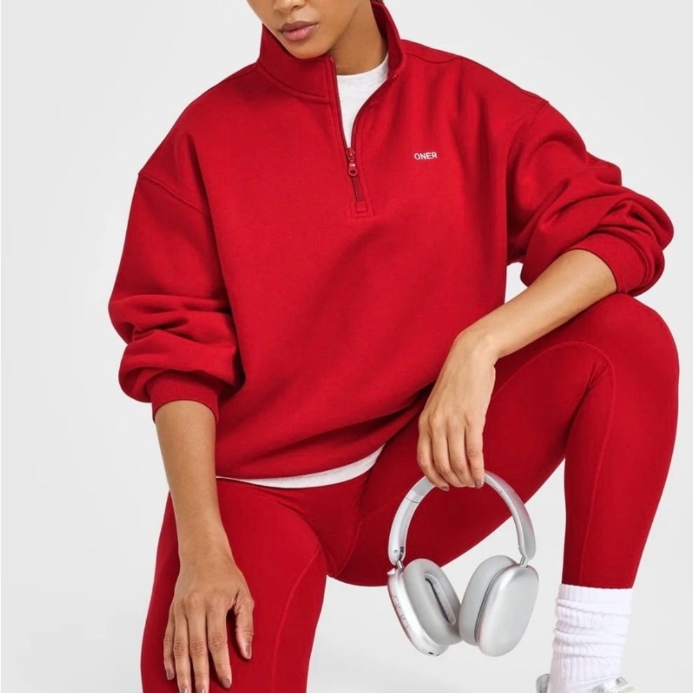 Oner Active Red Quarter-Zip Pullover Sweatshirt XS